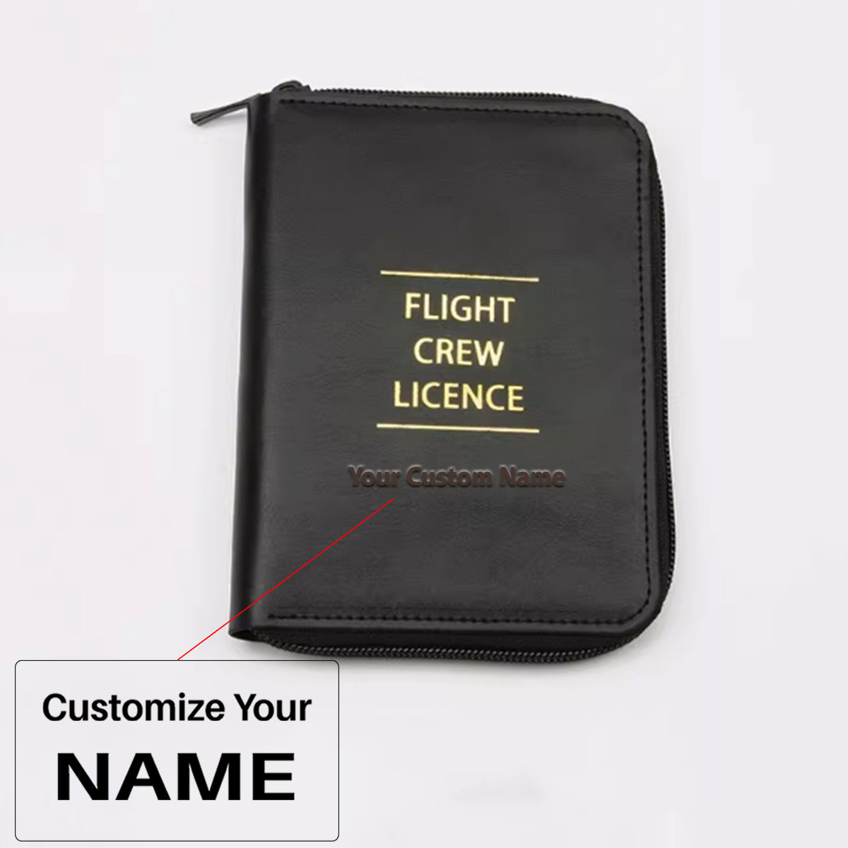 Flight Crew Document & License  Zipper  Holder Case