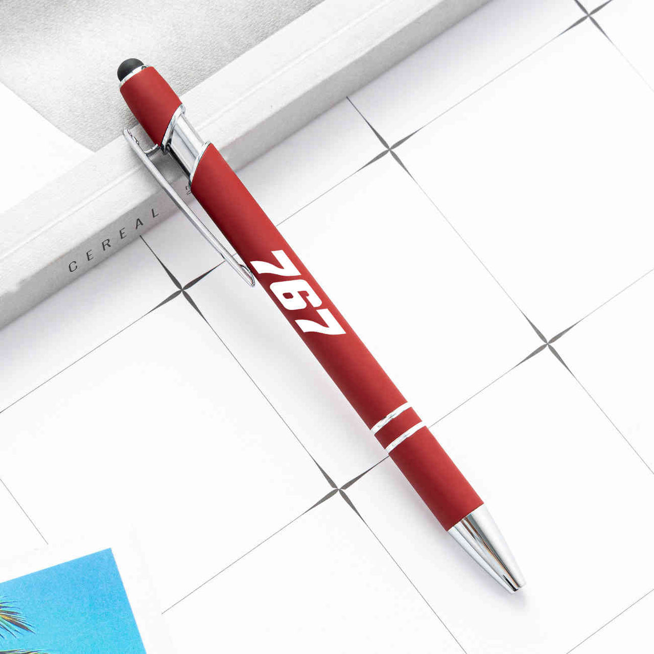 767 Flat Text Designed Ballpens Capacitive Screen Touch Pens