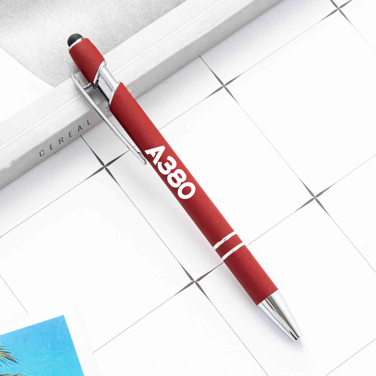 A380 Flat Text Designed Ballpens Capacitive Screen Touch Pens