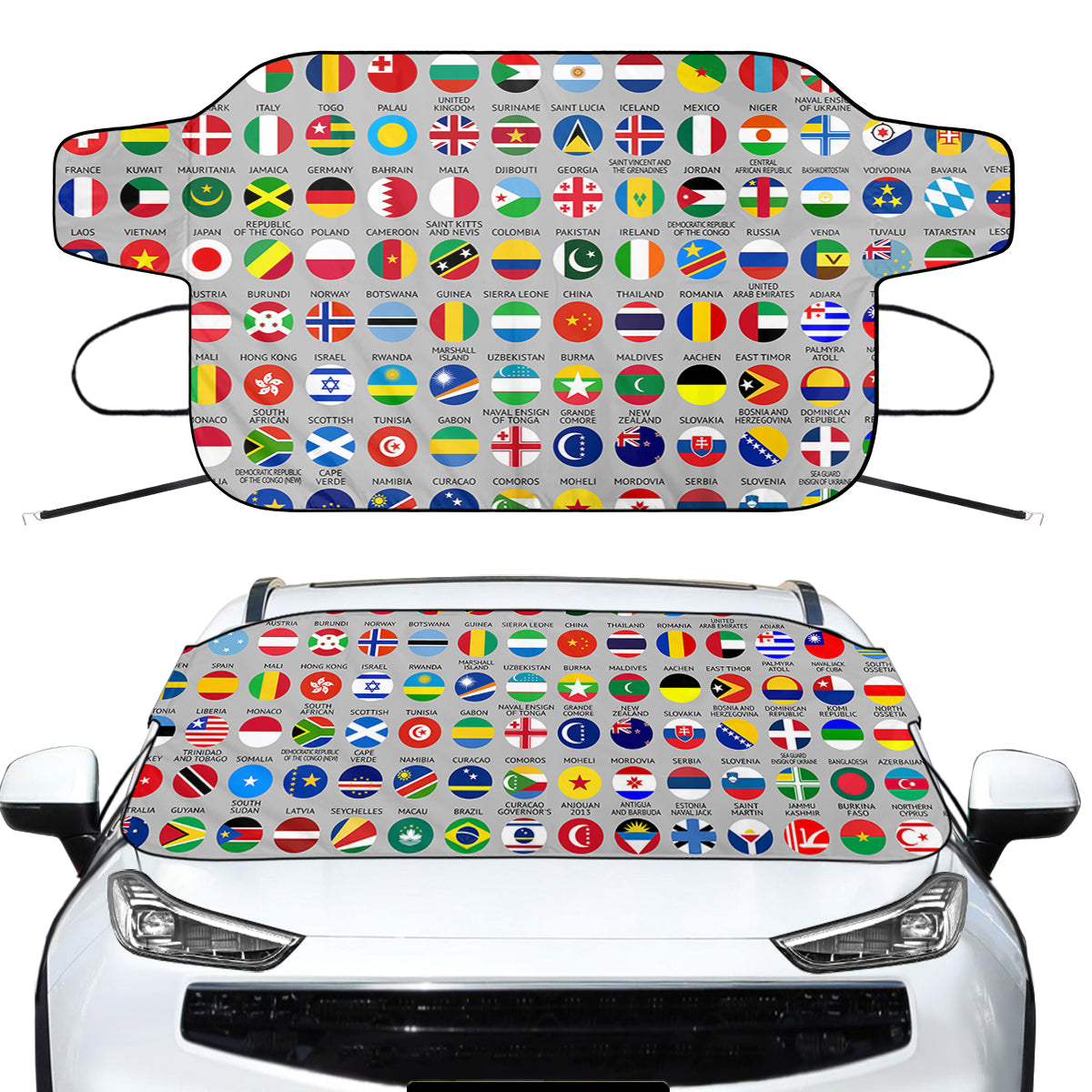 220 World's Flags Designed Car Windshield Snow Covers