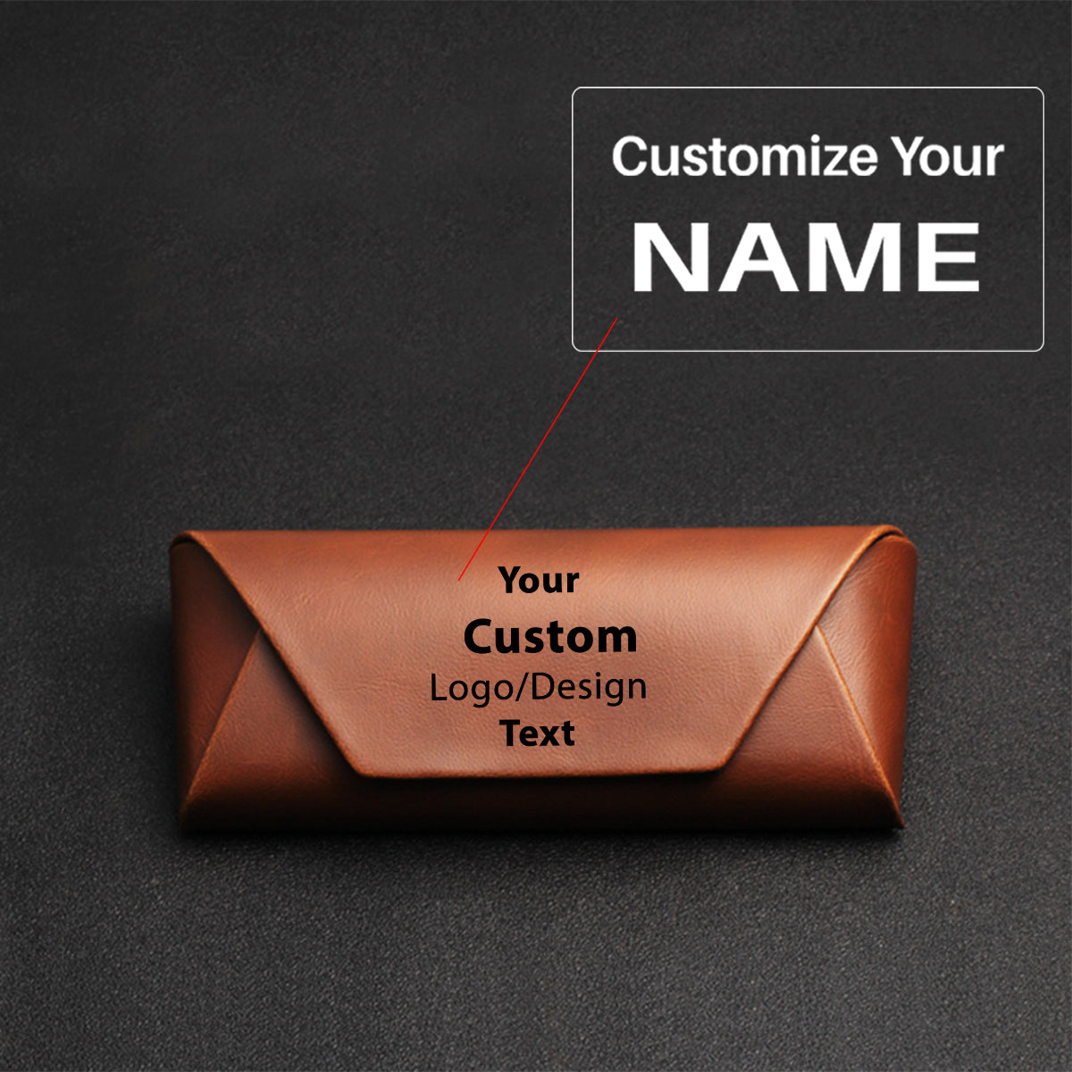 Your Custom Design & Image & Logo & Text Design High End Handmade Retro PU Leather (1) Glasses Case