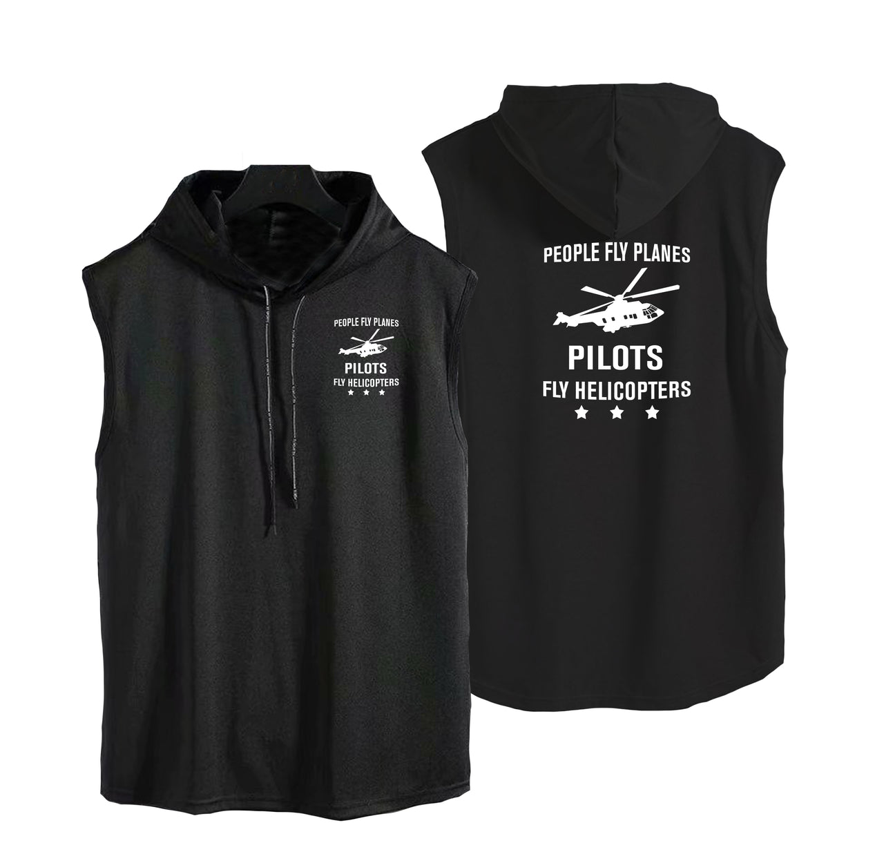 People Fly Planes Pilots Fly Helicopters Designed Hooded Tank Tops