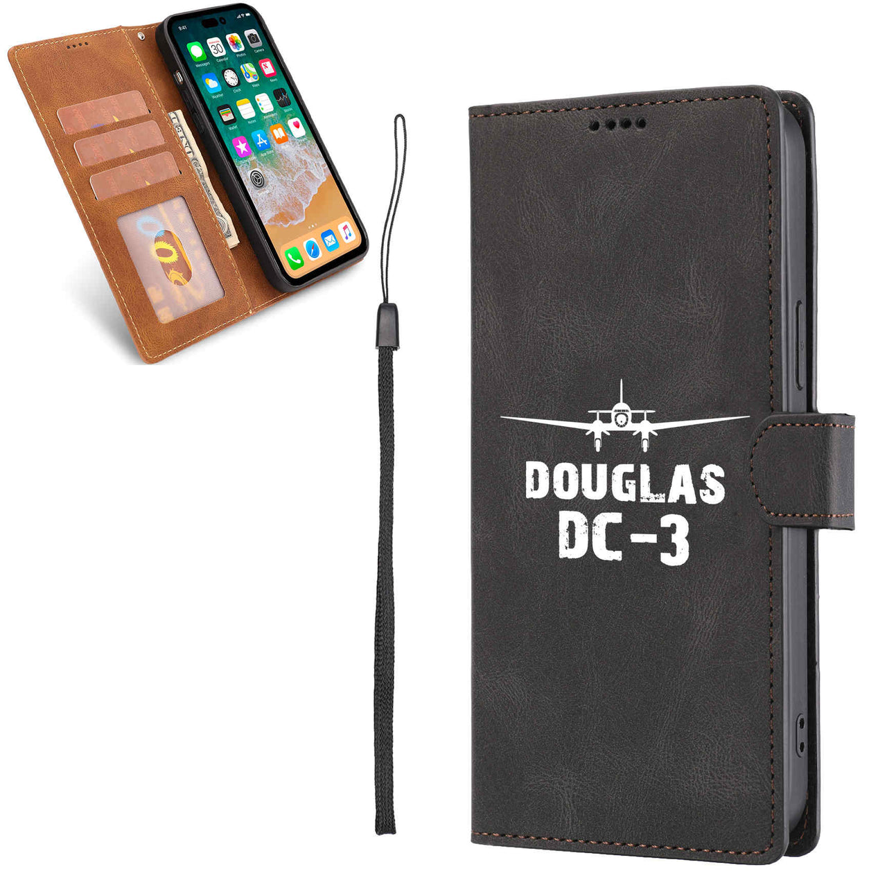 Douglas DC-3 & Plane Designed Leather Samsung S & Note Cases