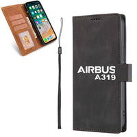 Thumbnail for Airbus A319 & Text Designed Leather Samsung S & Note Cases