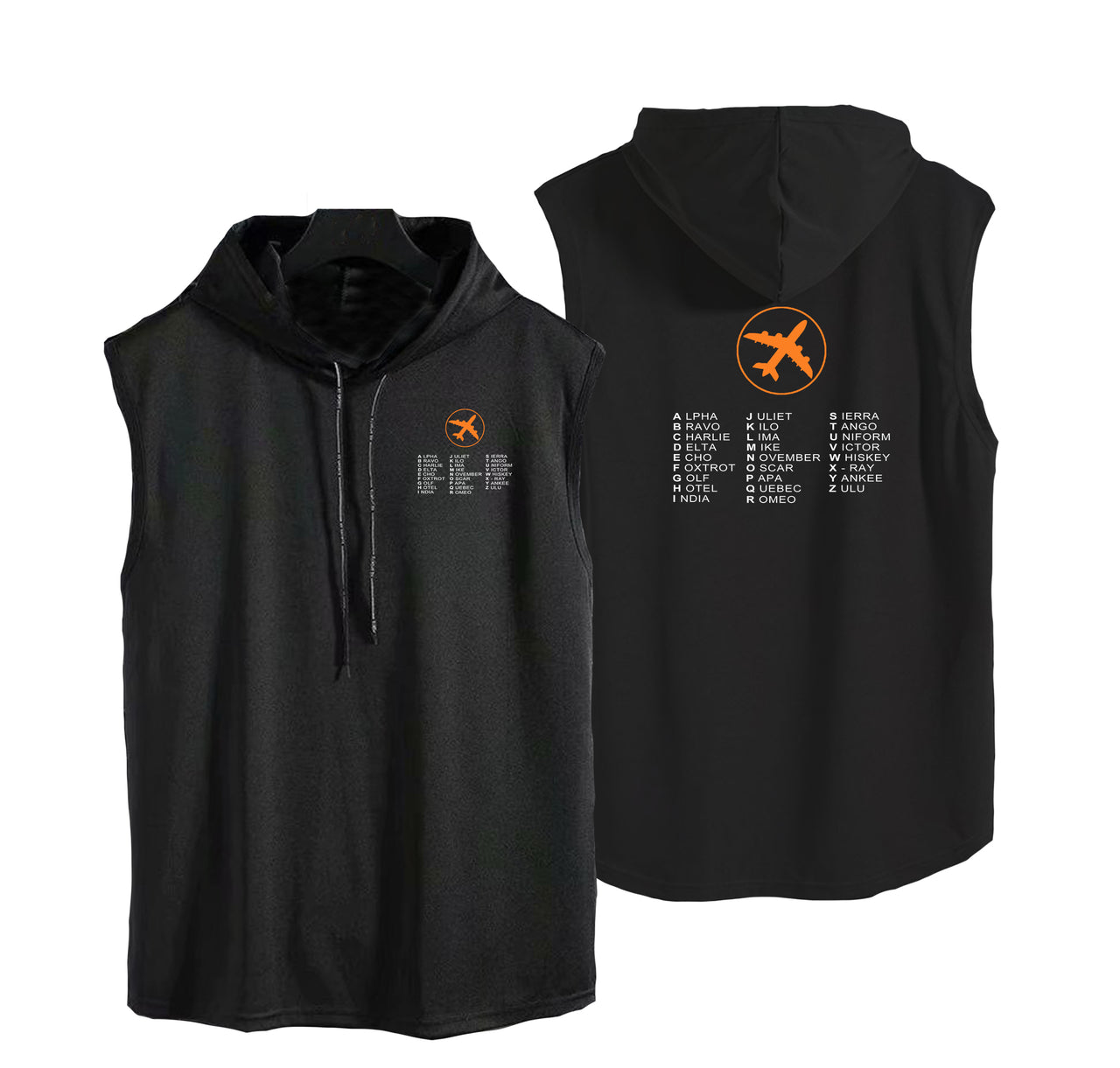 Aviation Alphabet 2 Designed Hooded Tank Tops