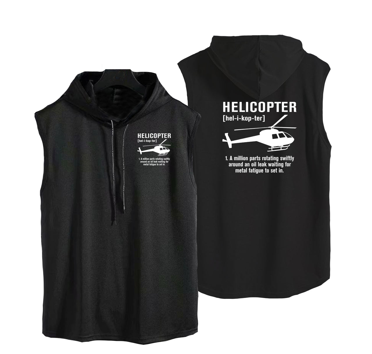 Helicopter [Noun] Designed Hooded Tank Tops