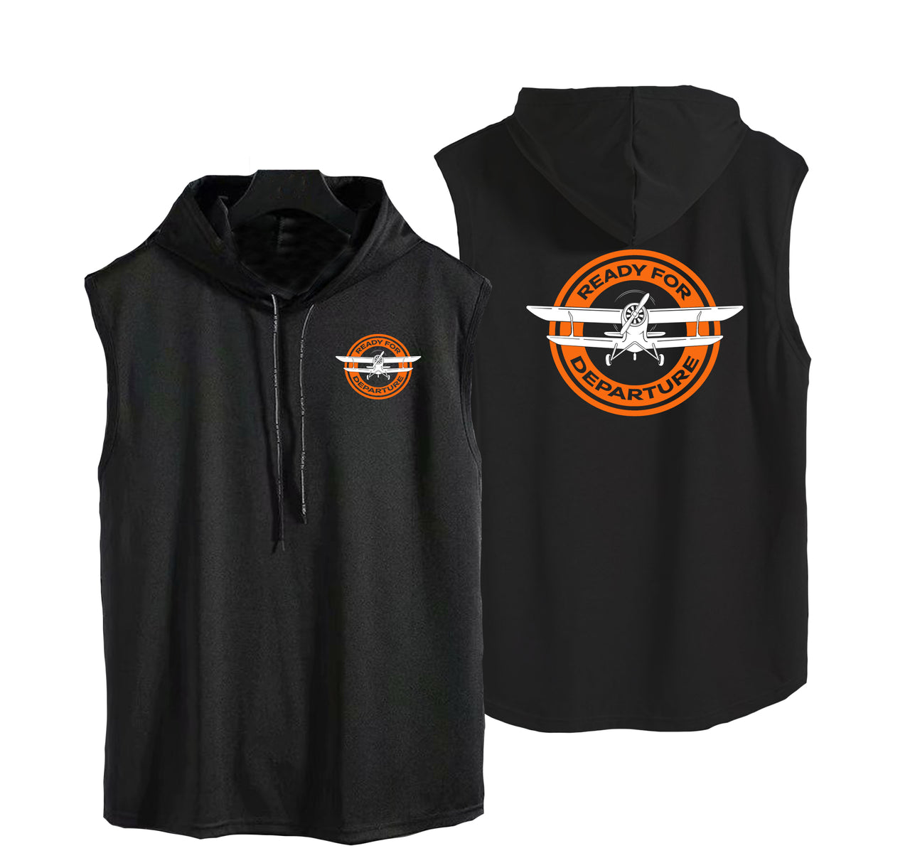 Ready for Departure Designed Hooded Tank Tops