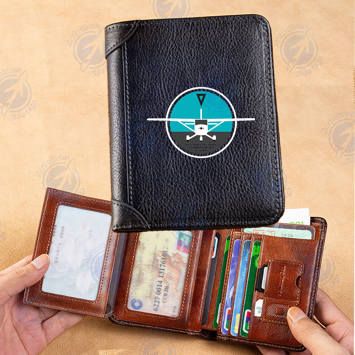 Cessna & Gyro Designed Leather Wallets