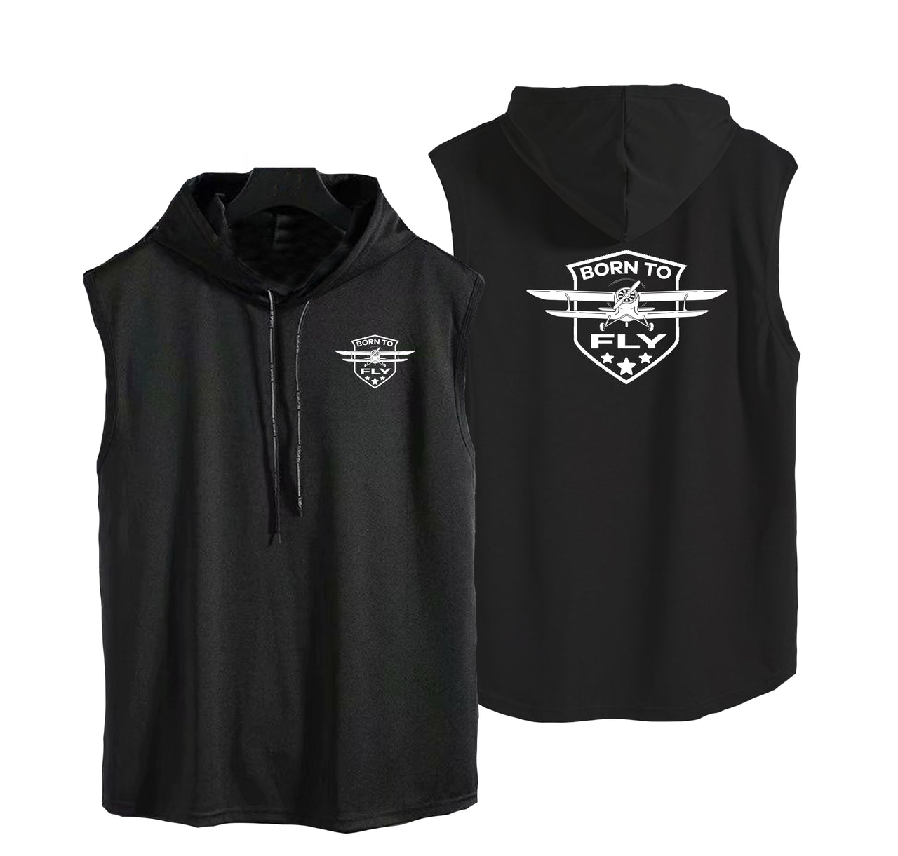 Super Born To Fly Designed Hooded Tank Tops