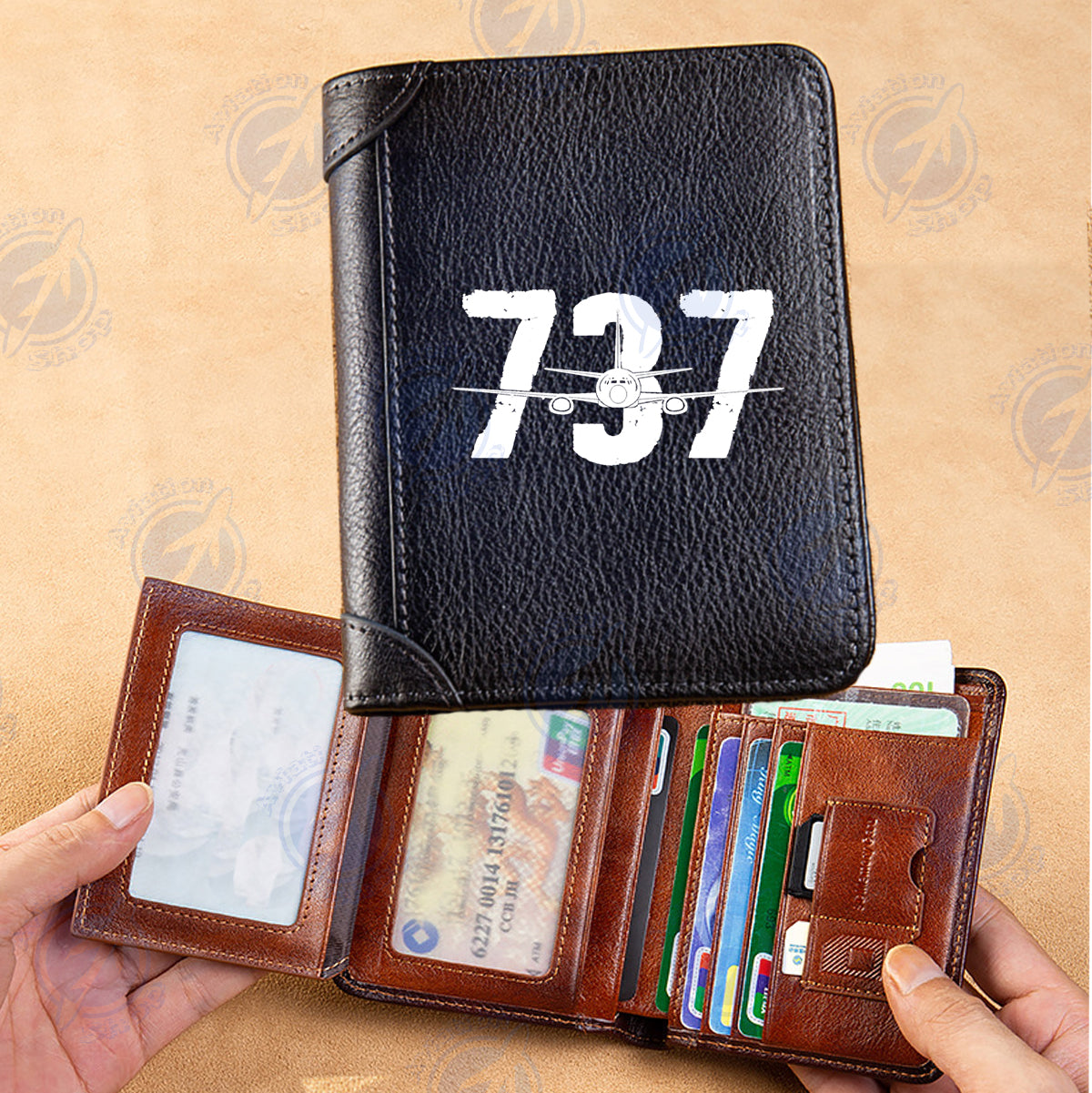 Boeing 737 Designed Designed Leather Wallets