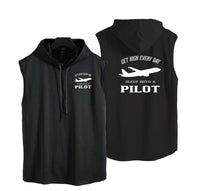 Thumbnail for Get High Every Day Sleep With A Pilot Designed Hooded Tank Tops