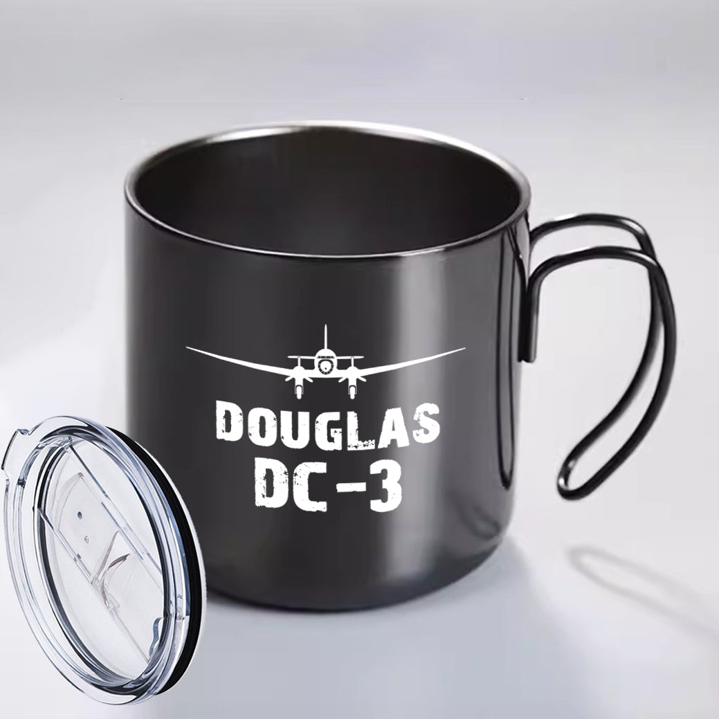 Douglas DC-3 & Plane Designed Stainless Steel Portable Mugs