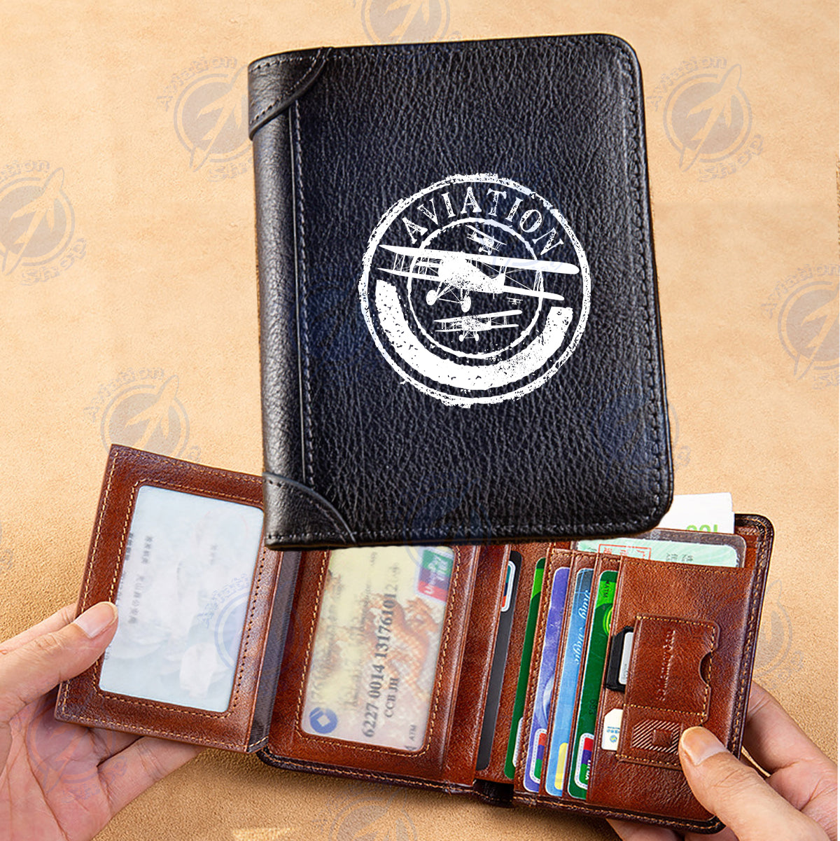 Aviation Lovers Designed Leather Wallets