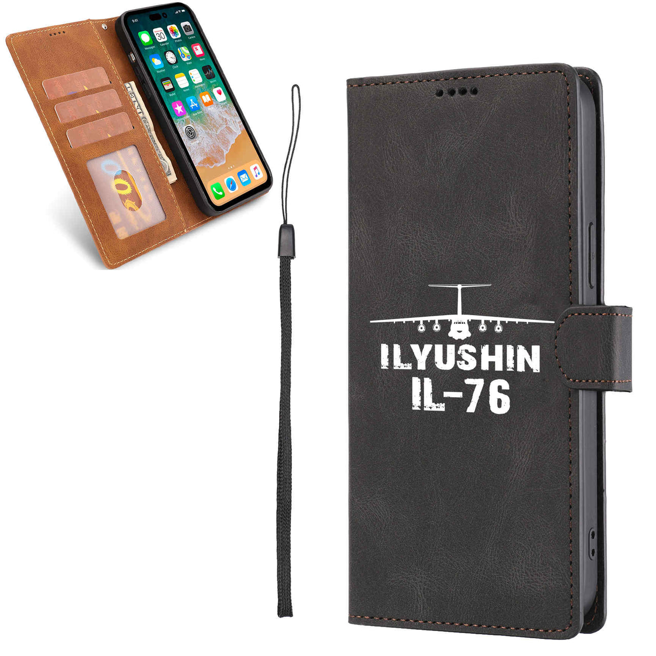 ILyushin IL-76 & Plane Designed Leather Samsung S & Note Cases