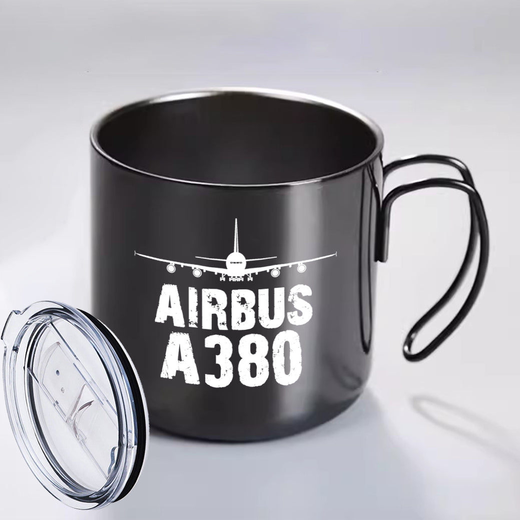 Airbus A380 & Plane Designed Stainless Steel Portable Mugs