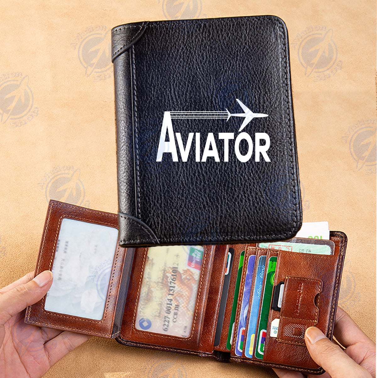 Aviator Designed Leather Wallets