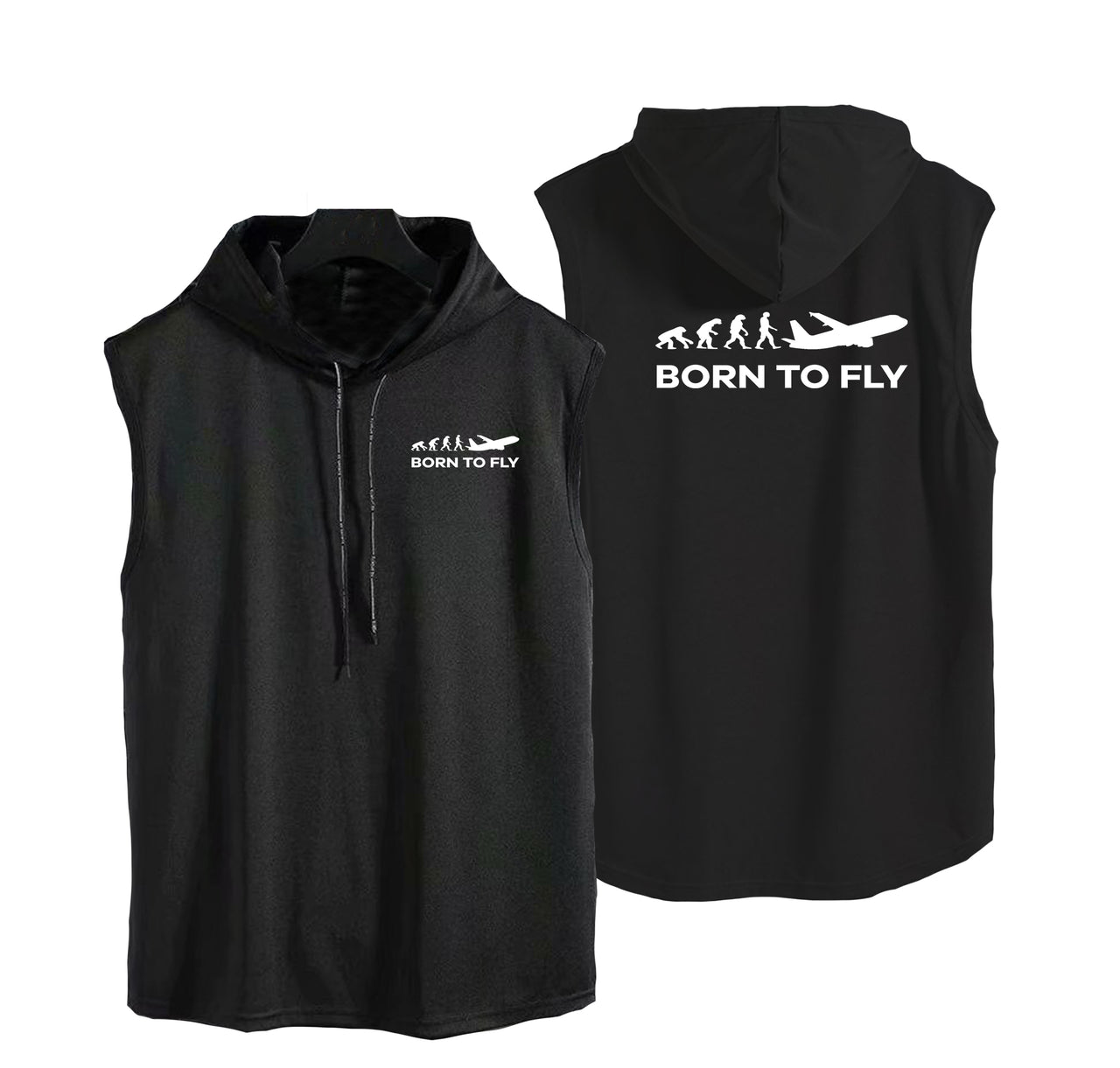 Born To Fly Designed Hooded Tank Tops