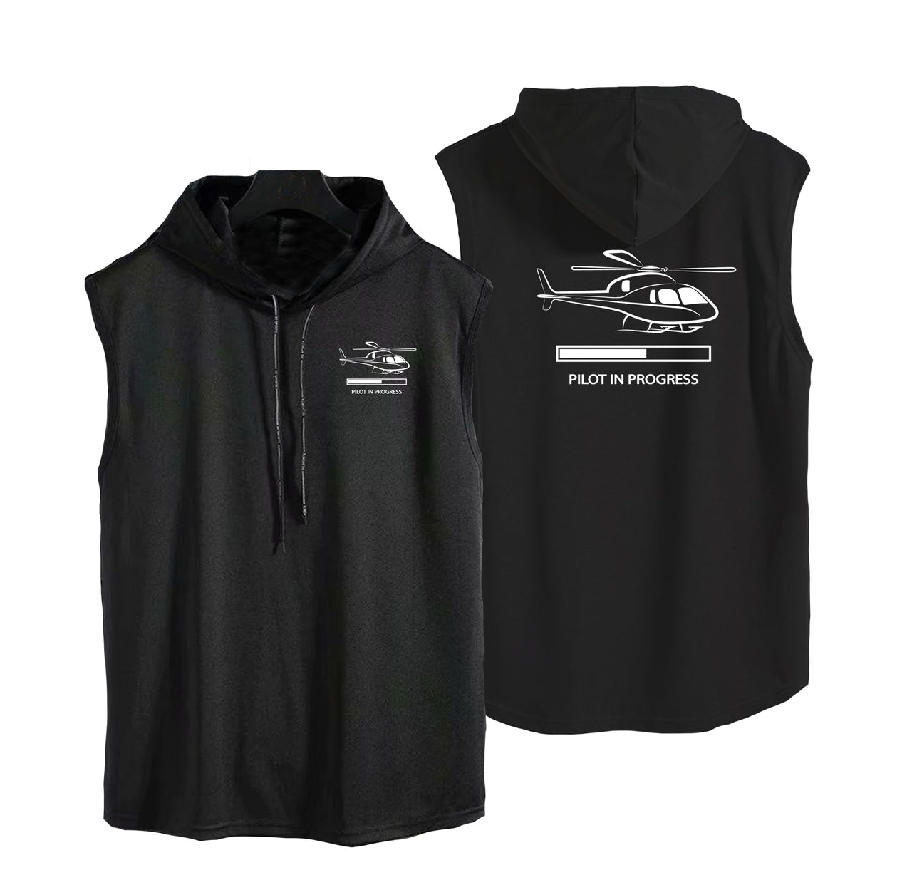 Pilot In Progress (Helicopter) Designed Hooded Tank Tops