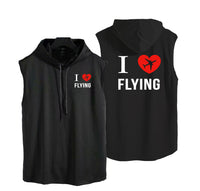 Thumbnail for I Love Flying Designed Hooded Tank Tops