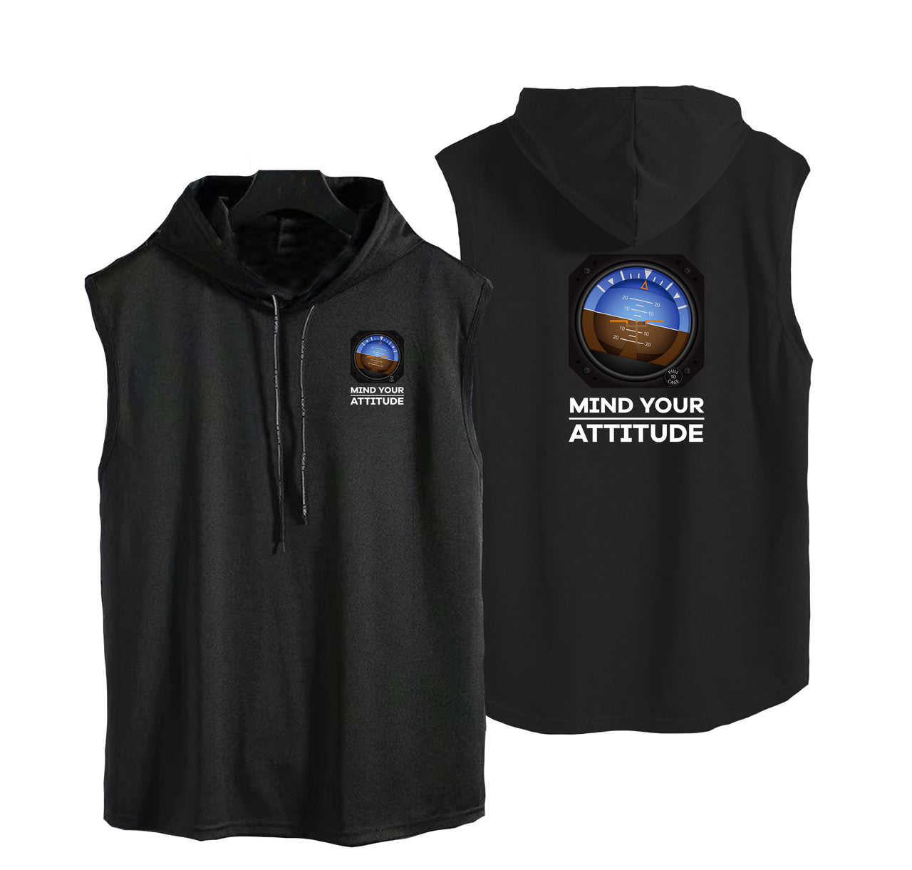 Mind Your Attitude Designed Hooded Tank Tops