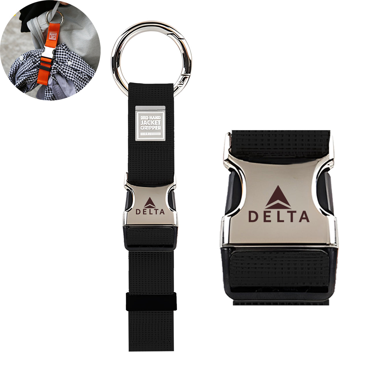 Delta Air Lines Designed Portable Luggage Strap Jacket Gripper