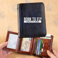 Thumbnail for Born To Fly Forced To Work Designed Leather Wallets