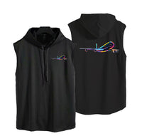 Thumbnail for Multicolor Airplane Designed Hooded Tank Tops