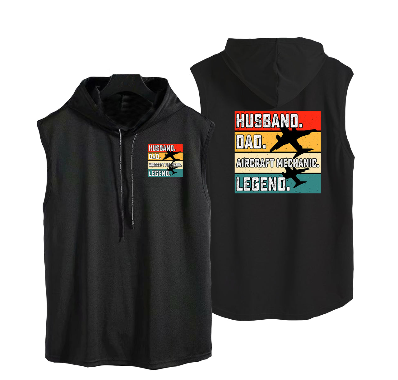 Husband & Dad & Aircraft Mechanic & Legend Designed Hooded Tank Tops