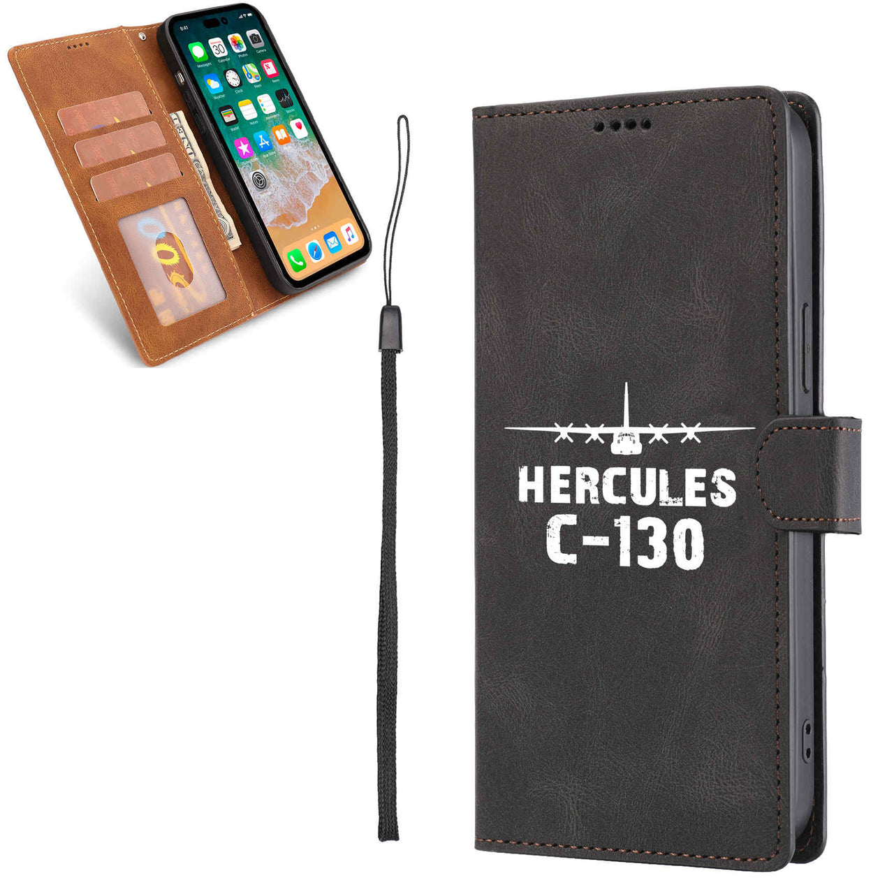 Hercules C-130 & Plane Designed Leather Samsung S & Note Cases