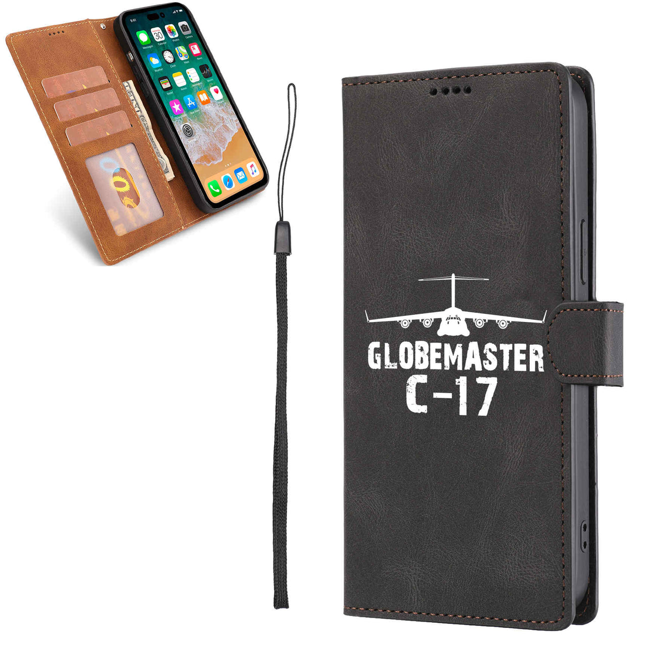 GlobeMaster C-17 & Plane Designed Leather Samsung S & Note Cases