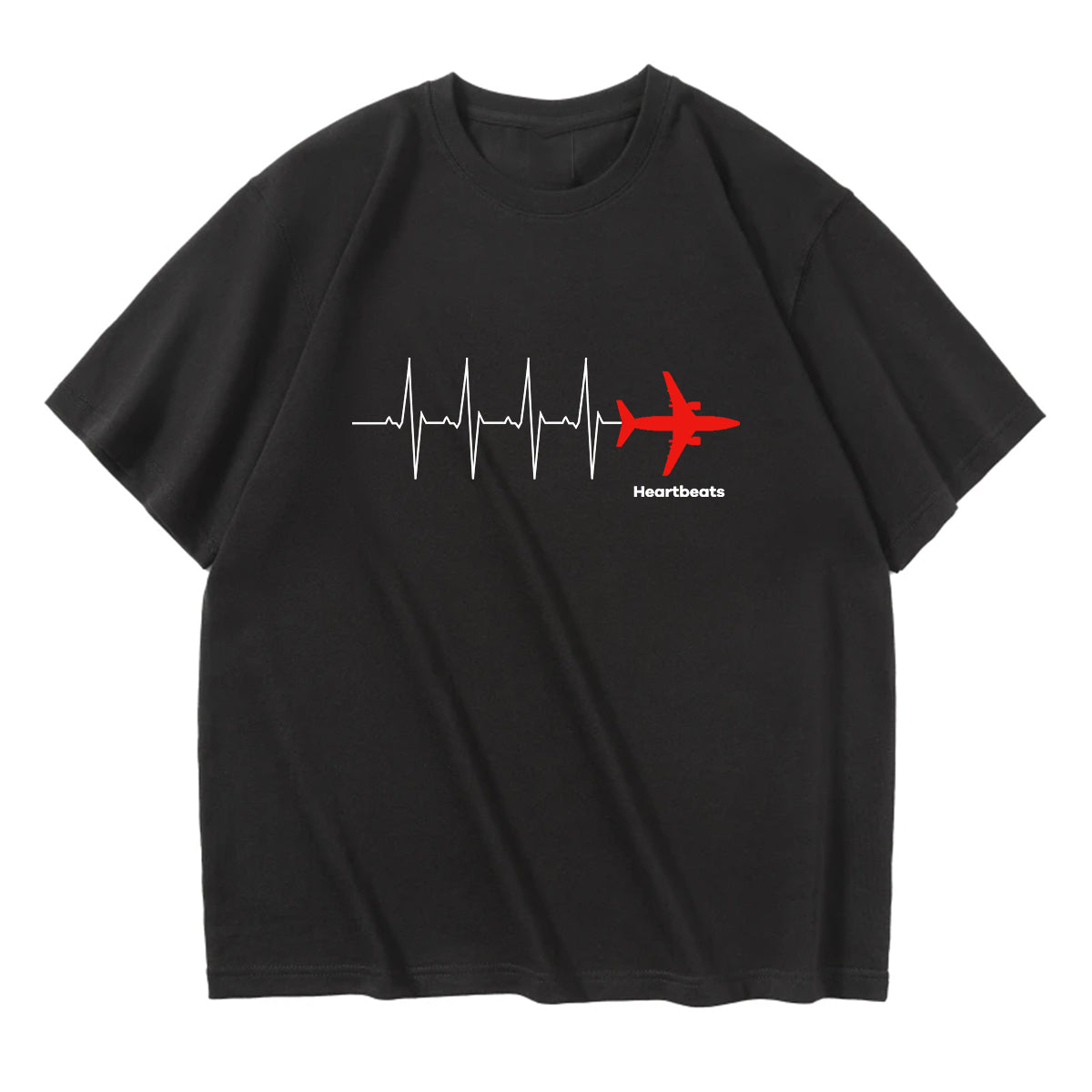 Aviation Heartbeats Designed Relax Fit T-Shirts