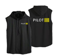 Thumbnail for Pilot & Stripes (4 Lines) Designed Hooded Tank Tops