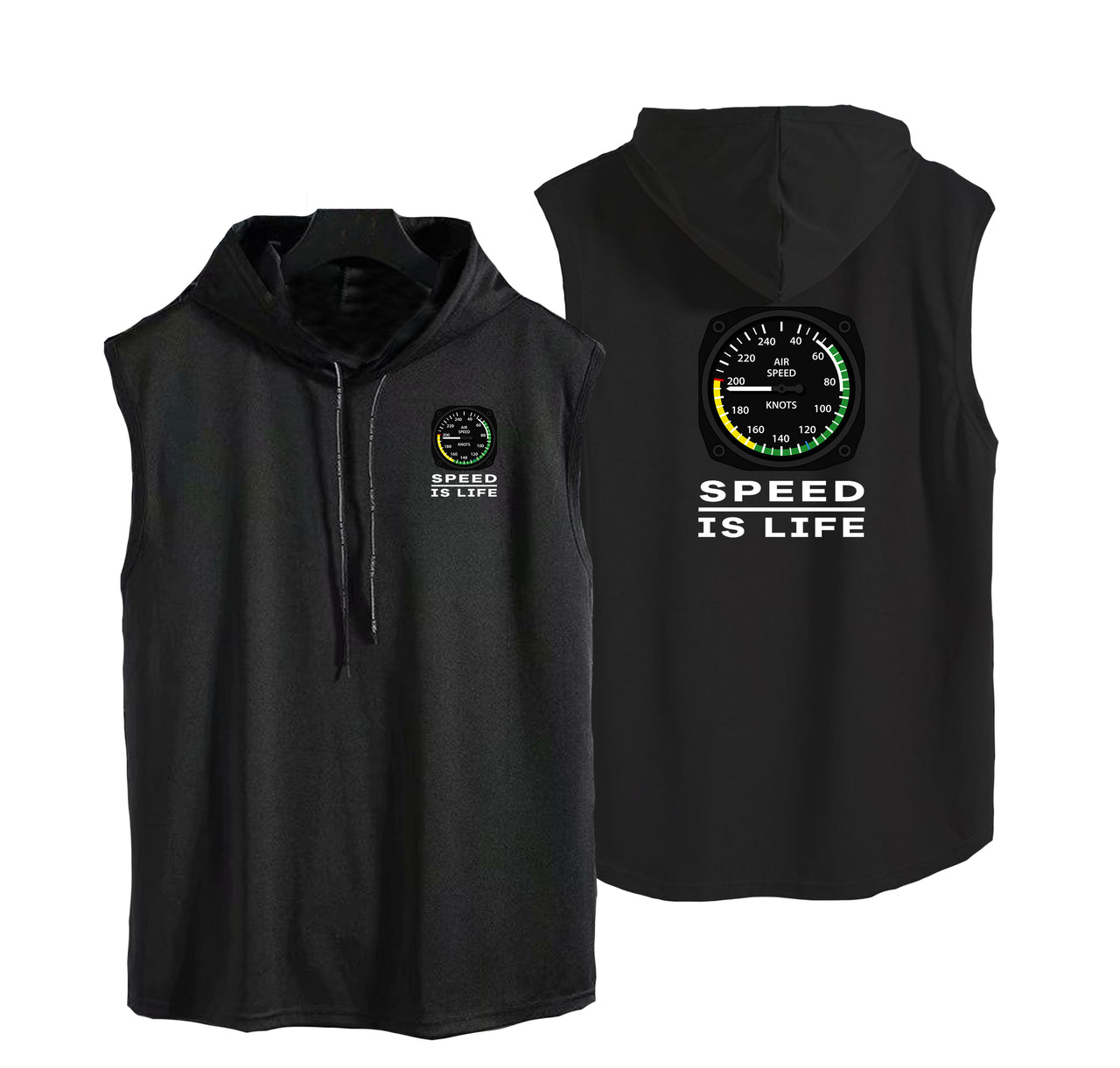 Speed Is Life Designed Hooded Tank Tops