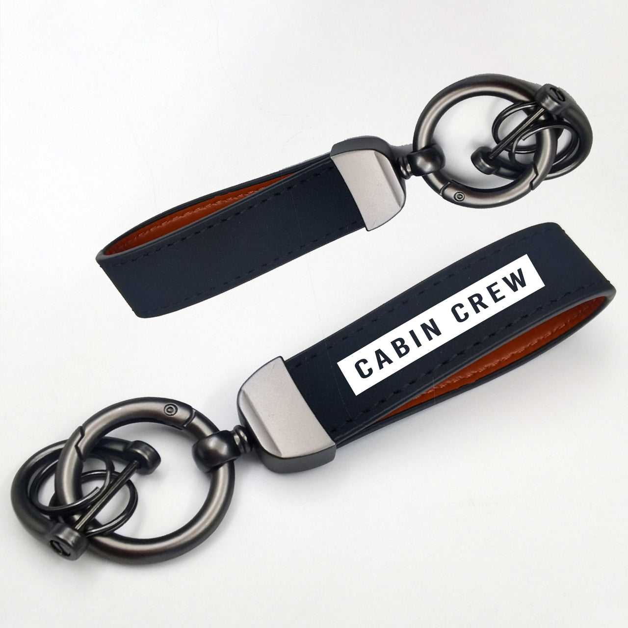 Cabin Crew Text Design Horseshoe Buckle Key Chains