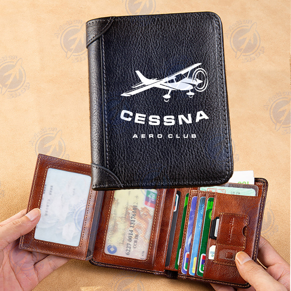 Cessna Aeroclub Designed Leather Wallets