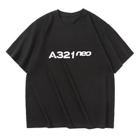 Thumbnail for A321neo & Text Designed Relax Fit T-Shirts