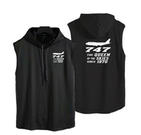 Thumbnail for Boeing 747 - Queen of the Skies (2) Designed Hooded Tank Tops