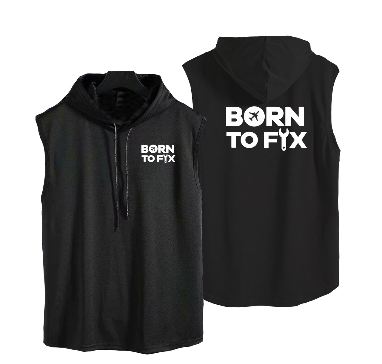 Born To Fix Airplanes Designed Hooded Tank Tops