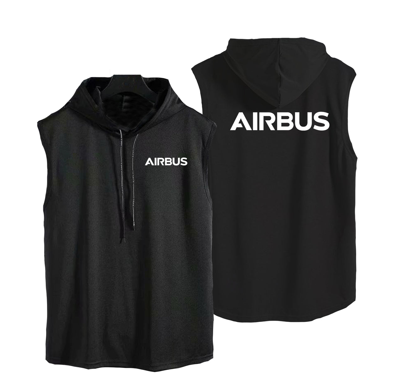 Airbus & Text Designed Hooded Tank Tops