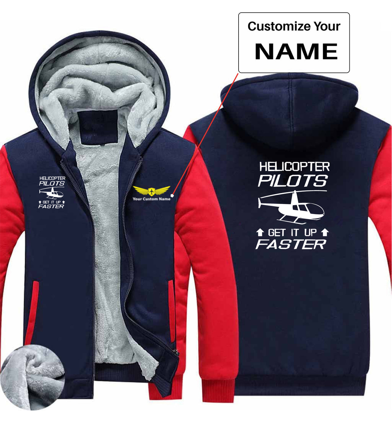 Helicopter Pilots Get It Up Faster Designed Zipped Sweatshirts