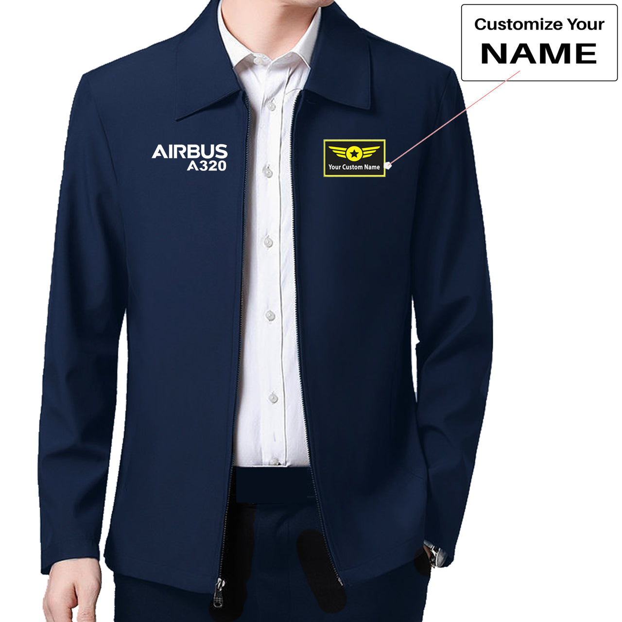 Airbus A320 & Text Designed Stylish Coats