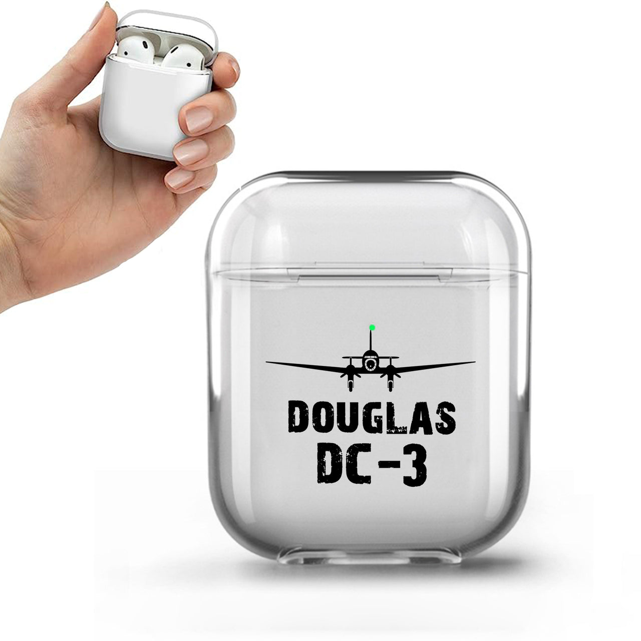 Douglas DC-3 & Plane Designed Transparent Earphone AirPods Cases