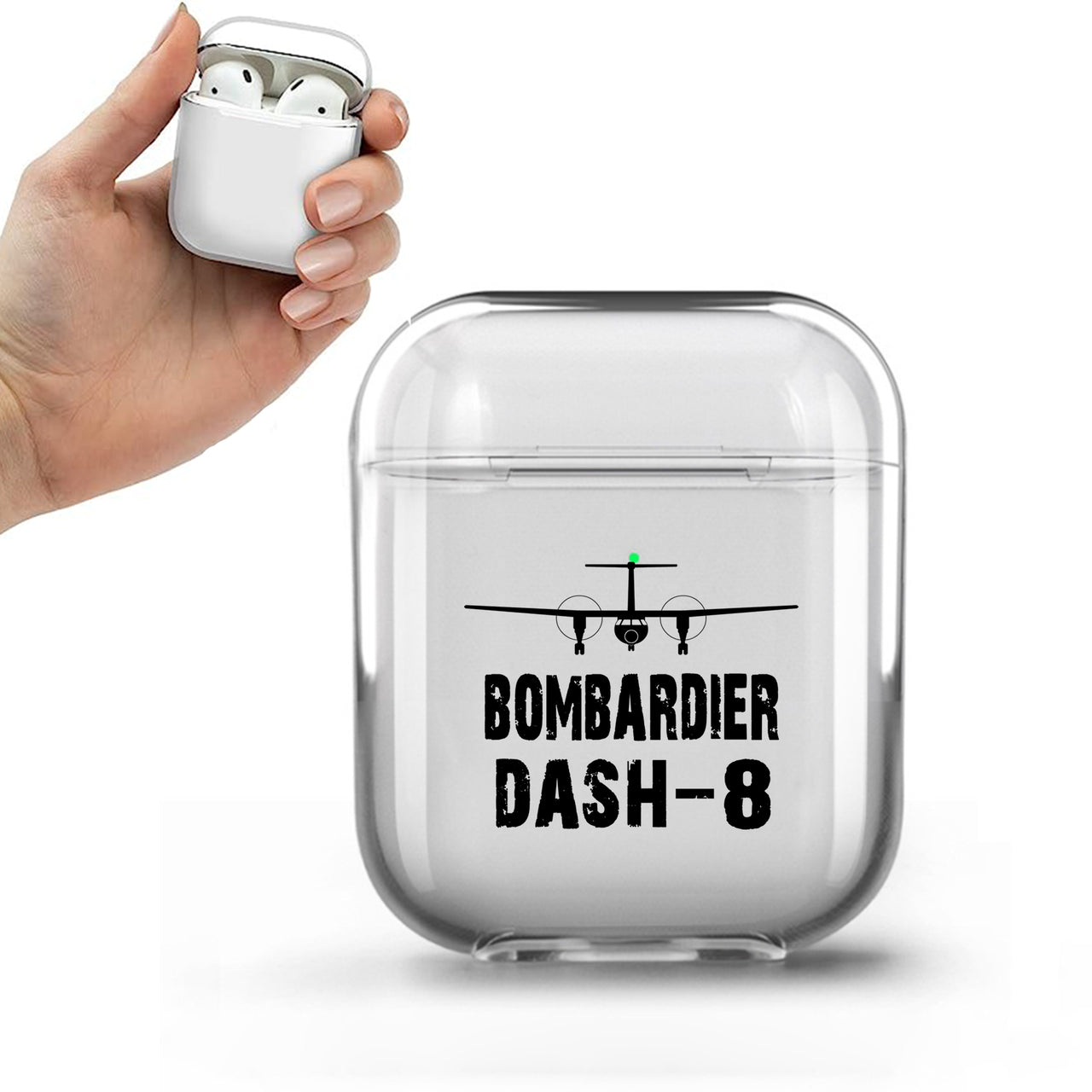 Bombardier Dash-8 & Plane Designed Transparent Earphone AirPods Cases