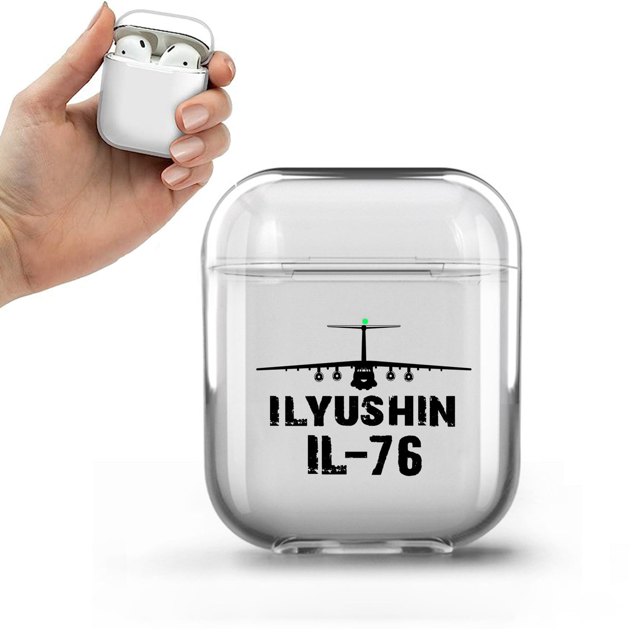 ILyushin IL-76 & Plane Designed Transparent Earphone AirPods Cases