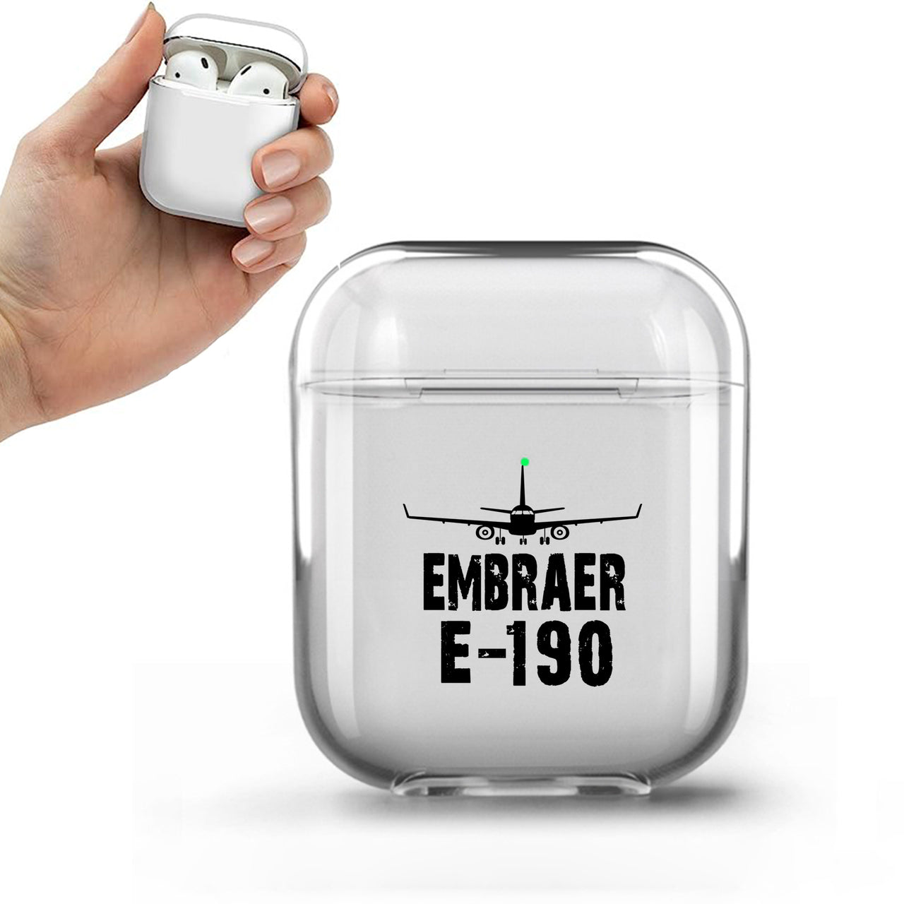 Embraer E-190 & Plane Designed Transparent Earphone AirPods Cases