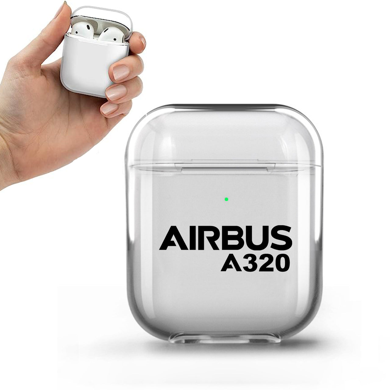 Airbus A320 & Text Designed Transparent Earphone AirPods Cases