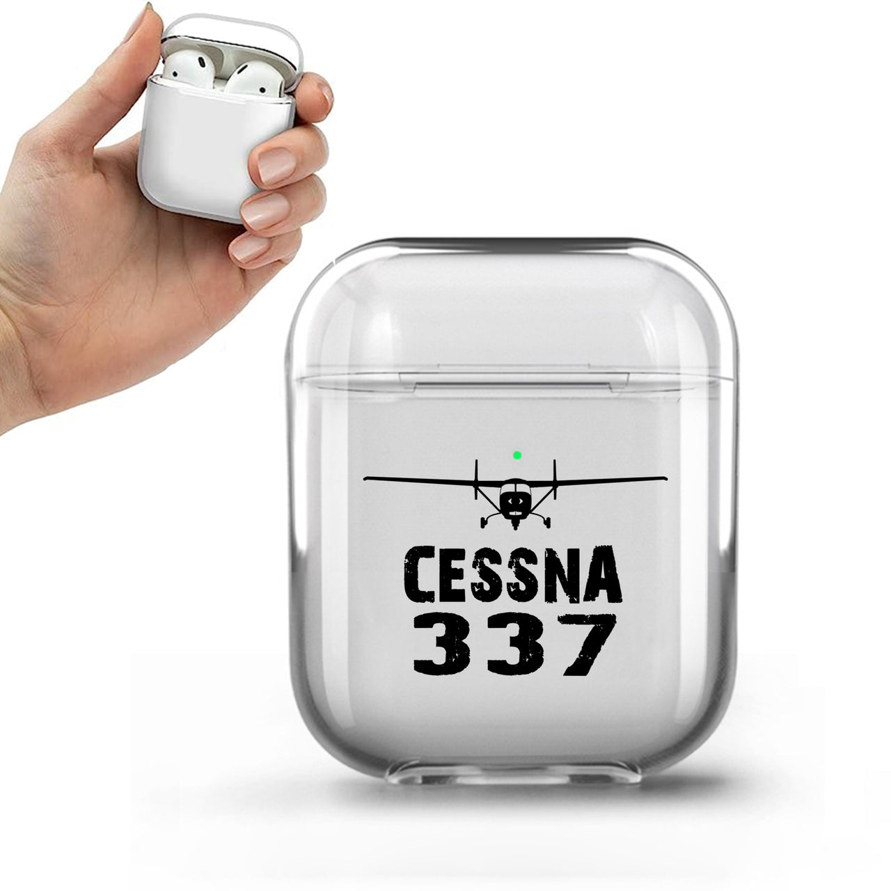 Cessna 337 & Plane Designed Transparent Earphone AirPods Cases