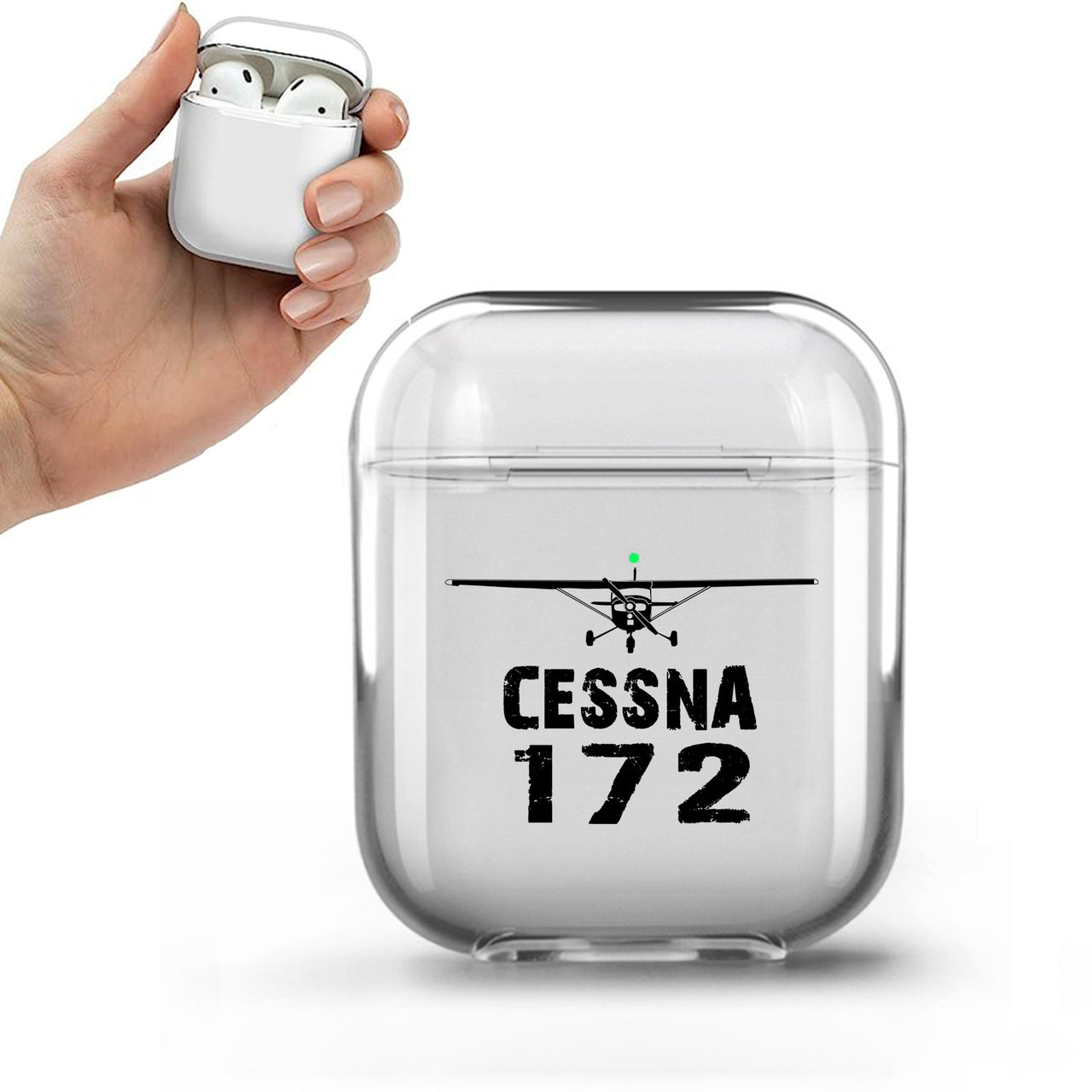 Cessna 172 & Plane Designed Transparent Earphone AirPods Cases