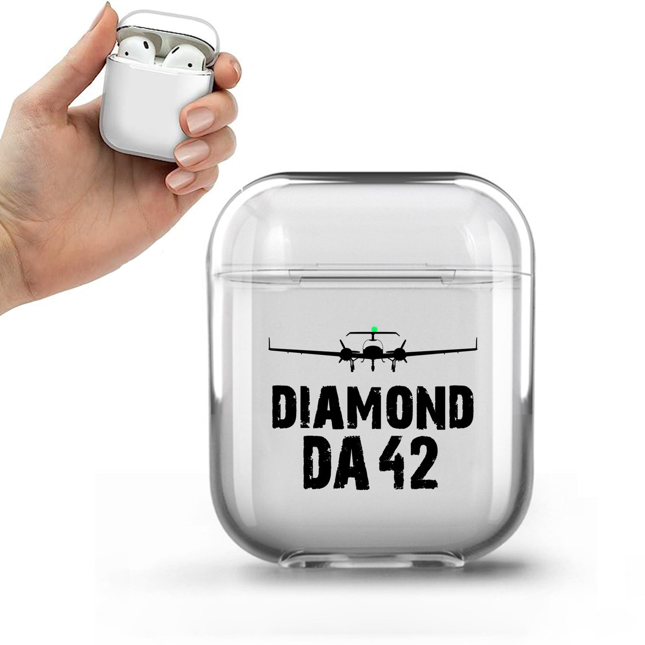 Diamond DA42 & Plane Designed Transparent Earphone AirPods Cases