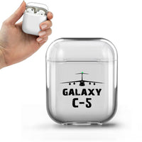 Thumbnail for Galaxy C-5 & Plane Designed Transparent Earphone AirPods Cases